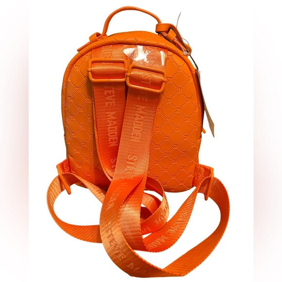 Steve Madden NWT Fun for Halloween? SM Logo Mango / Orange Backpack Bag (P051) - Picture 3 of 10